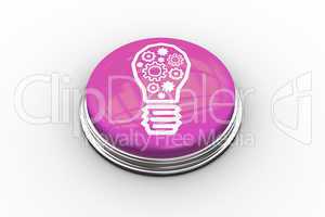 Composite image of light bulb with cogs graphic on button