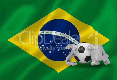 World cup 2014 with brasil flag