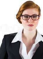 Redhead businesswoman wearing glasses portrait