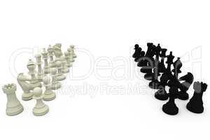 Black and white chess pieces