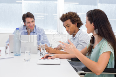 Attractive business people at meeting