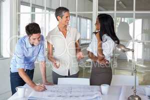 Team of architects having a conversation