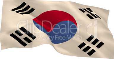 Korea republic flag waving