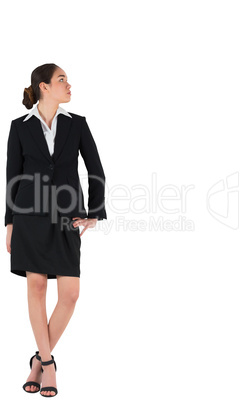 Businesswoman in suit looking to the side