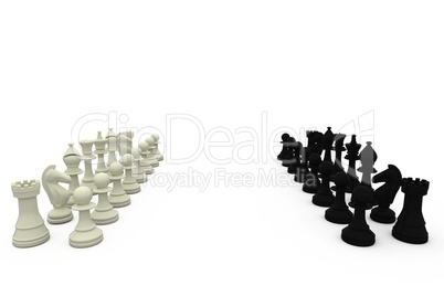 Black and white chess pieces Black and white chess pieces