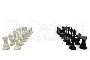 Black and white chess pieces