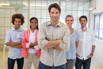 Work management smiling to camera