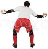 Goalkeeper with arms ready to catch