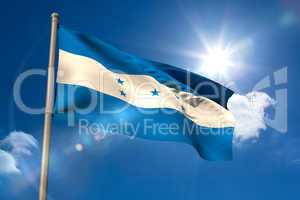 Honduras national flag on flagpole