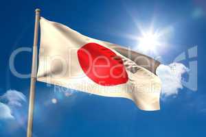 Japan national flag on flagpole