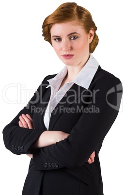 Stylish redhead businesswoman in suit