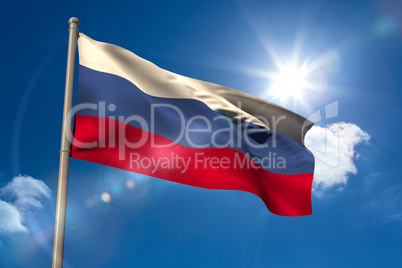 Russia national flag on flagpole