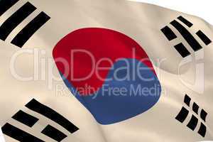 Korea republic flag waving