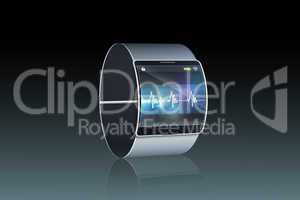 Futuristic wrist watch with display