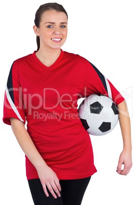 Pretty football fan in red