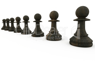 Black pawns in a row