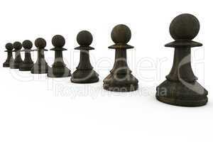Black pawns in a row