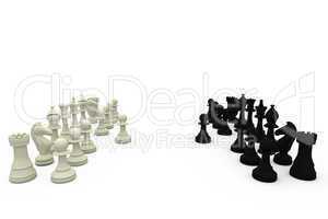 Black and white chess pieces