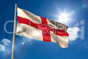 England national flag on flagpole