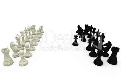 Black and white chess pieces