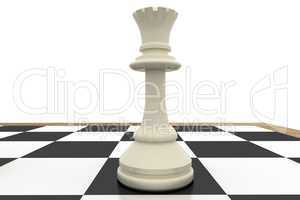 White queen on chess board