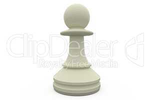 Digitally generated white pawn standing alone
