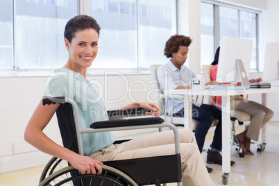 Smiling businesswoman with disabilitity