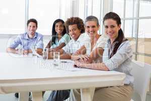 Attractive business people at business meeting