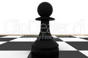 Black pawn on chess board