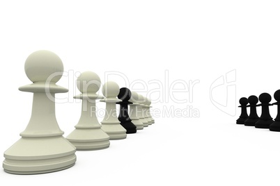 Black pawn spy standing with white pieces