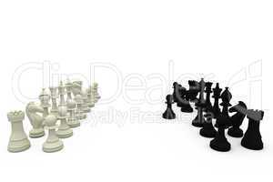 Black and white chess pieces