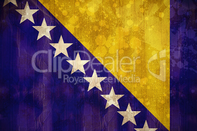 Bosnia flag in grunge effect