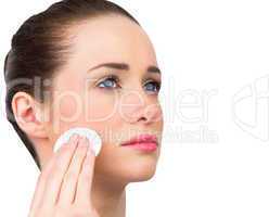 Natural beauty cleansing her face