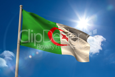 Algeria national flag on flagpole