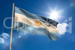 Argentina national flag on flagpole