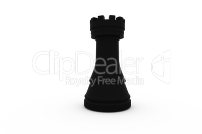 Digitally generated black rook standing alone