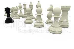 Black pawn facing white opposition