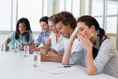 Business people yawning and being bored