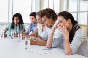 Business people yawning and being bored