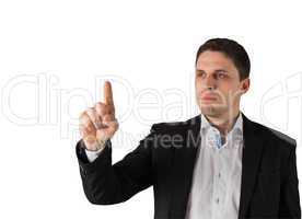 Businessman standing and pointing