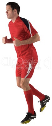Football player in red running
