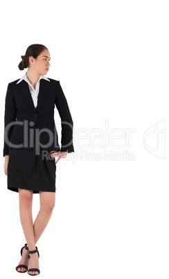 Businesswoman in suit looking to the side