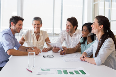 Attractive business people at meeting