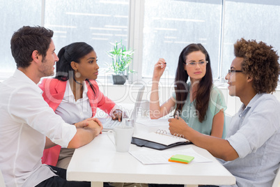 Business people having a meeting together