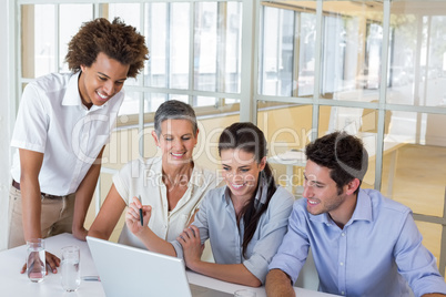 Business people working on a laptop