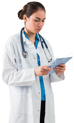 Young doctor standing with tablet pc Young doctor standing with tablet pc