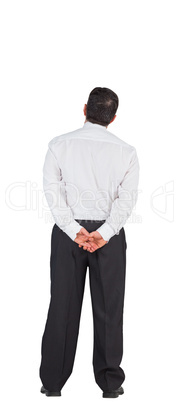 Mature businessman standing with hands on hips