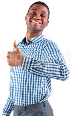 Happy businessman smiling at camera