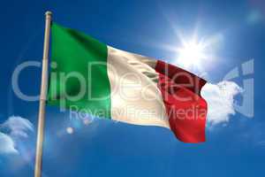 Italy national flag on flagpole