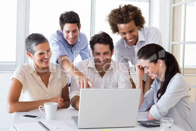 Attractive business people working in the office